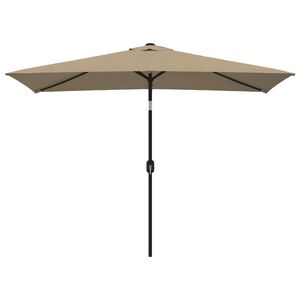 vidaXL Garden Parasol with Metal Pole 300x200 cm Taupe