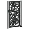 vidaXL Garden Gate Black 100x175 cm Steel Wave Design