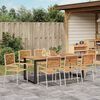 vidaXL Garden Dining Set 9 pcs Beige Solid Acacia Wood