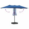 vidaXL Garden Parasol Blue 385 x 209 x 244 cm Fabric