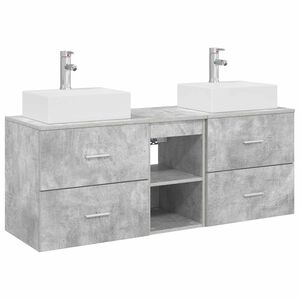 vidaXL Bathroom Cabinet Set 3 pcs Concrete Grey 49.5 x 41 x 62.5 cm