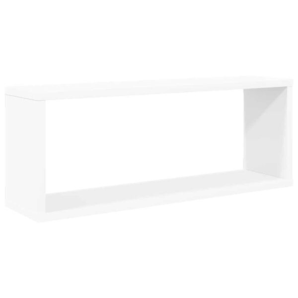 vidaXL Wall Cube Shelf 4 pcs White 60x15x23 cm Engineered Wood