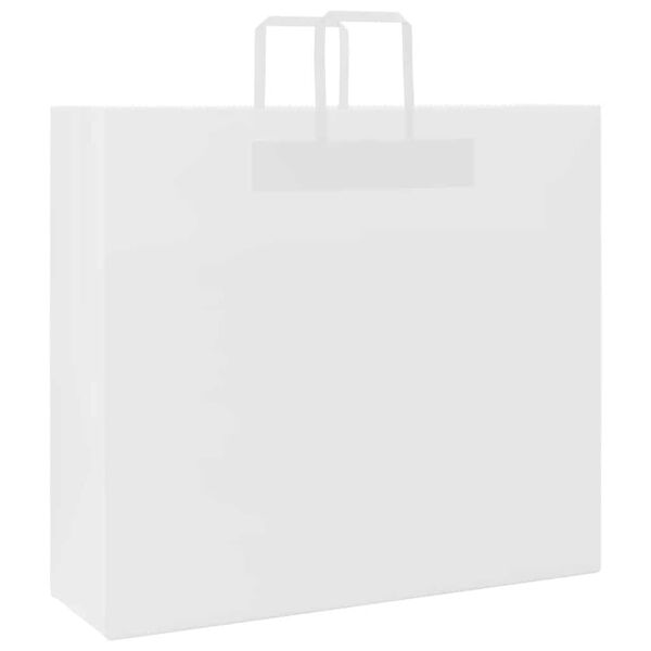 vidaXL Paper Bags 50 pcs with Handles White 54x15x49 cm