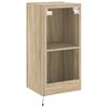 vidaXL TV Wall Cabinet with LED Lights Sonoma Oak 40.5x35x80 cm