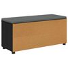 vidaXL Hall Bench with Cushion with Shelf Black Oak 100 x 38 x 46 cm