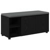 vidaXL Hall Bench with Cushion with Shelf Black Oak 100 x 38 x 46 cm