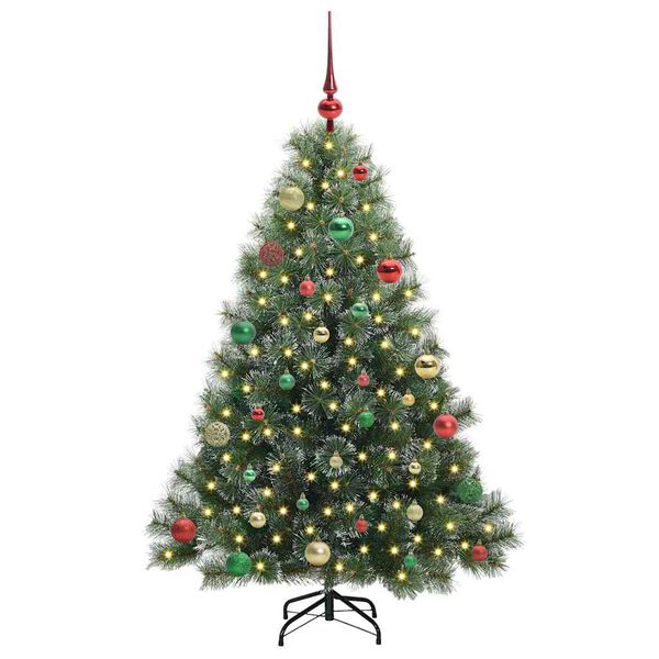 vidaXL Artificial Christmas Tree with 150 LEDs Green 150 cm PE and PVC