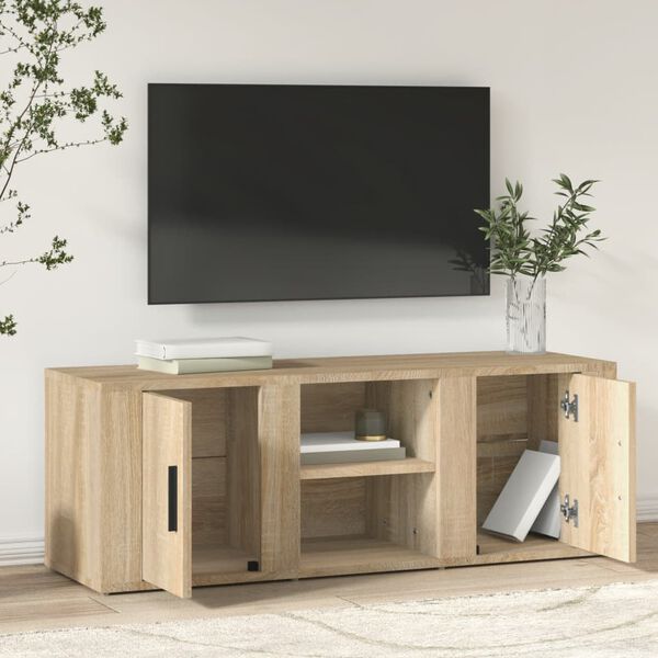 vidaXL TV Cabinet Sonoma Oak 100x31.5x35 cm Engineered Wood