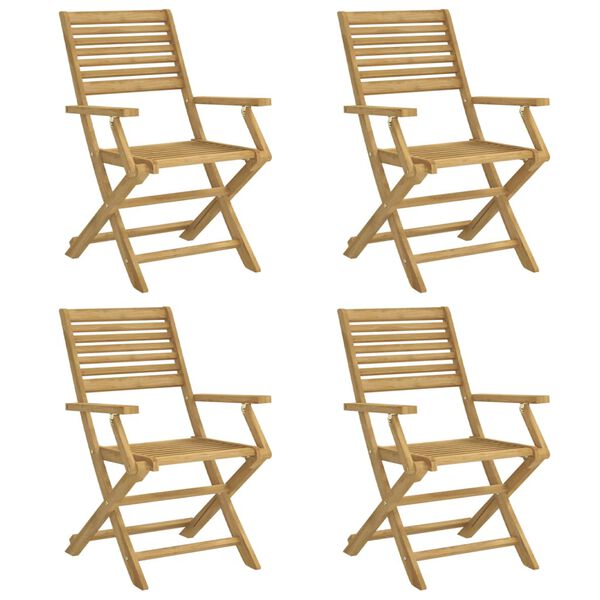vidaXL Folding Garden Chairs 4 pcs 54.5x61.5x86.5 cm Solid Wood Acacia