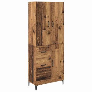 vidaXL Highboard Old Wood 69.5 x 34 x 180 cm Engineered Wood