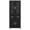 vidaXL Highboard Black Oak 69.5 x 34 x 180 cm Engineered Wood