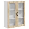 vidaXL Wall Glass Cabinet LUCCA Sonoma Oak 80 x 31 x 100 cm
