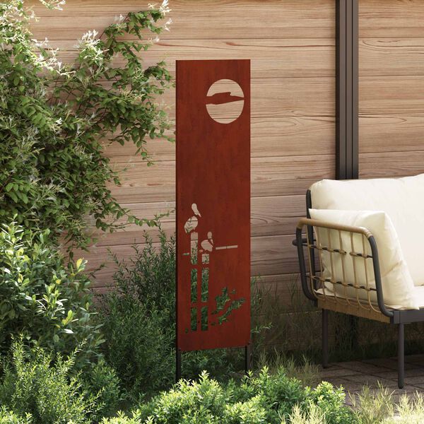 vidaXL Garden Privacy Screen Rusty 32 x 140 cm Weathering Steel