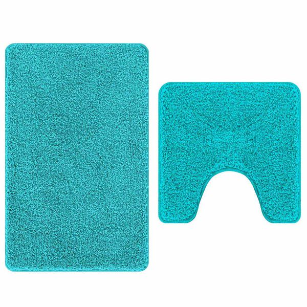 vidaXL Anti-slip Bath Mat Set 2 pcs Turquoise PP