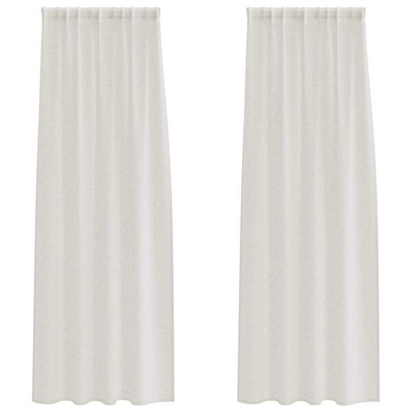 vidaXL Voile Curtain with Curtains 2 pcs Cream 260 x 140 cm Polyester