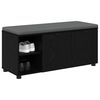 vidaXL Hall Bench with Cushion with Shelf Black Oak 100 x 38 x 46 cm