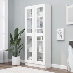 vidaXL Vitrine Cabinet White 82,5x30,5x185 cm Engineered Wood