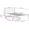 vidaXL Bed Frame without Mattress 75x190 cm Small Single Solid Wood Pine