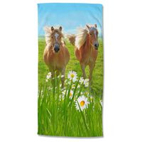 Good Morning Beach Towel HORSES 75x150 cm Multicolour