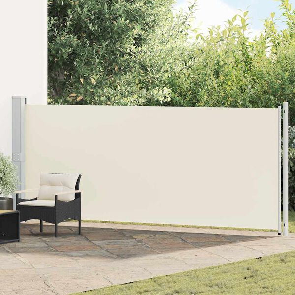 vidaXL Patio Retractable Side Awning 600x160 cm Cream