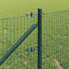 vidaXL Fence Post Green 50 x 0.5 m (25 x 25 mm mesh) Steel and PVC