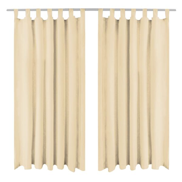 vidaXL Micro-Satin Curtains 2 pcs with Loops 140x245 cm Beige
