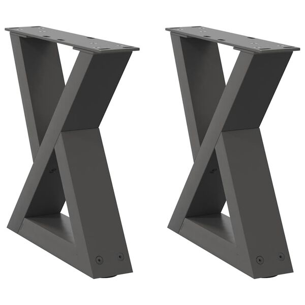 vidaXL Coffee Table Legs 2 pcs Anthracite 40x(30-31.3) cm Steel