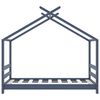 vidaXL Kids Bed Frame Grey Solid Pine Wood 70x140 cm