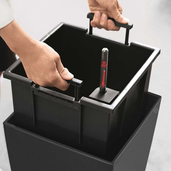 LECHUZA Planter Cubico 40 ALL-IN-ONE Charcoal 18194