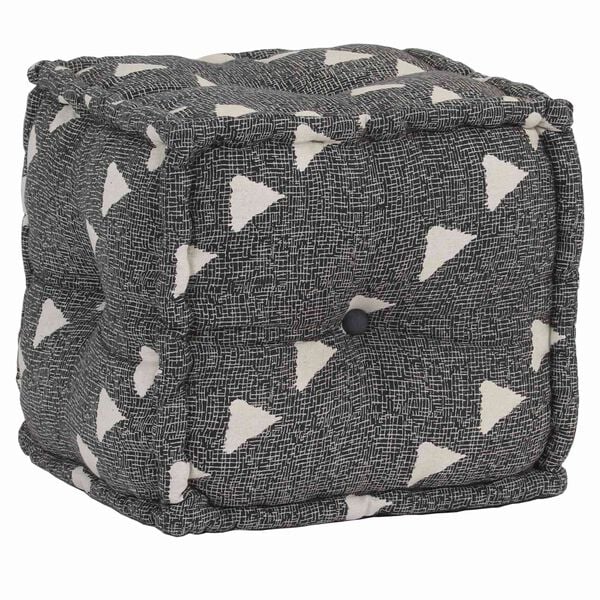 vidaXL Pouffes Folding Geometric Grey and White 40 x 40 x 40 cm Fabric