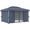 vidaXL Gazebo with Curtain 4x3 m Anthracite Aluminium