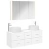 vidaXL Bathroom Furniture Set 4 pcs White Engineered Wood and Glass