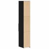 vidaXL Bookcase with Drawer Black Oak 30 x 42.4 x 185.2 cm