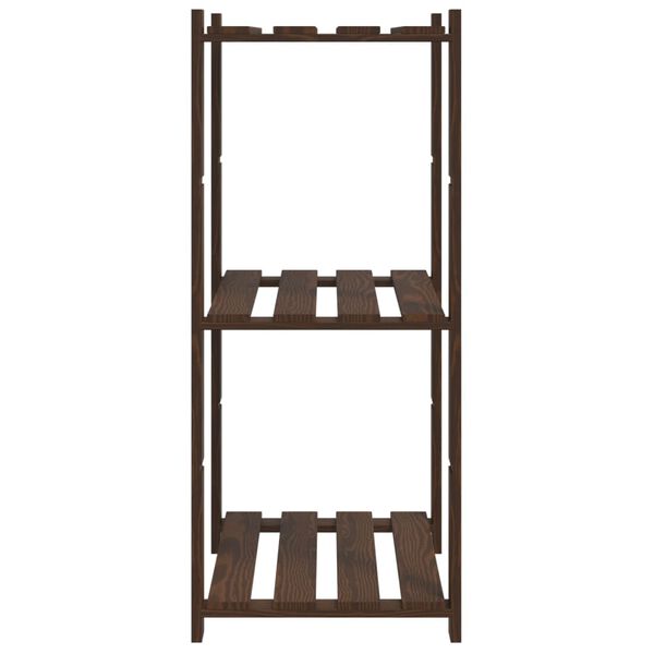 vidaXL 3-Tier Storage Rack Brown 60x38x90 cm Solid Wood Pine