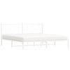 vidaXL Metal Bed Frame without Mattress with Headboard White 193x203cm