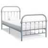 vidaXL Bed Frame without Mattress Grey Metal 100x200 cm