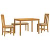 vidaXL Dining Set 4 pcs Beige Solid Oak Wood