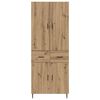 vidaXL Highboard 2 pcs Artisan Oak Engineered Wood and Glass