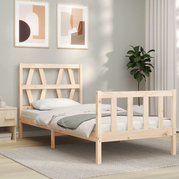 vidaXL Bed Frame without Mattress Small Single Solid Wood Pine