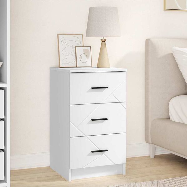vidaXL Bedside Cabinet White 38 x 38 x 66 cm Engineered wood