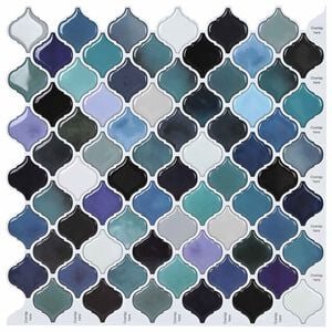 vidaXL Lanturn Tile 10 pcs Blue Green 27 x 27 cm Polyurethane and PET