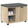 vidaXL Hall Bench with Cushion with Shelf Sonoma Oak 60 x 38 x 46 cm