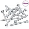 vidaXL Wood Screw 12 pcs Silver 9.8 x 53 mm Steel