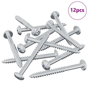 vidaXL Wood Screw 12 pcs Silver 9.8 x 53 mm Steel