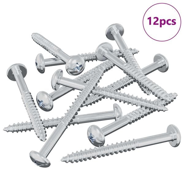 vidaXL Wood Screw 12 pcs Silver 9.8 x 53 mm Steel