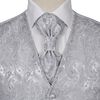 Men's Paisley Wedding Waistcoat Set Size 50 Silver