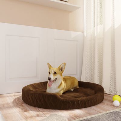 vidaXL Dog Bed Brown 90x70x23 cm Plush