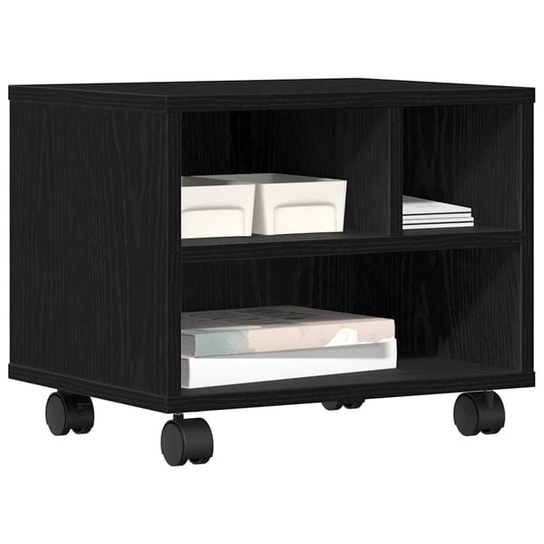 vidaXL Printer Stand Black Oak 41 x 32 x 34.5 cm Engineered wood