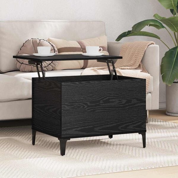 vidaXL Coffee Table Black Oak 60 x 44.5 x 45 cm Engineered Wood