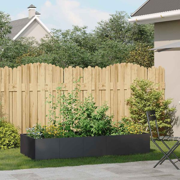 vidaXL Planter Black 200x80x40 cm Steel